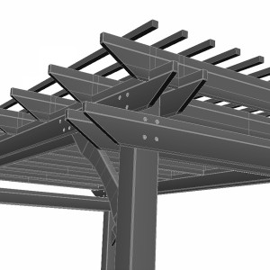 مدل سه بعدی 3D آلاچیق ویلایی و باغی با سازه چوبی