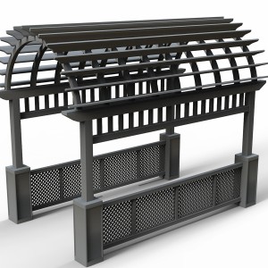 مدل سه بعدی 3D آلاچیق چوبی منحنی با کیفیت بالا