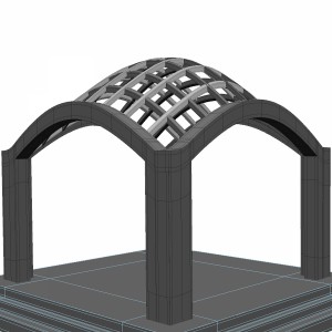 مدل سه بعدی 3D آلاچیق ساده و با سقف مشبک با کیفیت