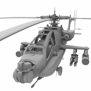 مدل سه بعدی 3D هلی کوپتر جنگی آپاچی با کیفیت بالا