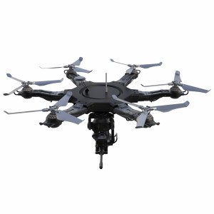 مدل سه بعدی 3D پهپاد نظامی 6 موتور با اسلحه متحرک