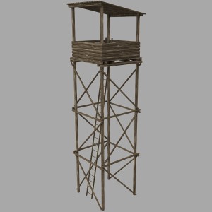 مدل سه بعدی برج چوبی قدیمی