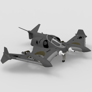 مدل سه بعدی جت جنگنده تخیلی