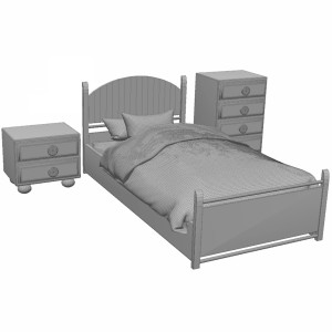 مدل سه بعدی اتاق خواب بچه گانه