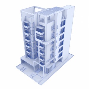مدل سه بعدی آپارتمان مسکونی مدرن