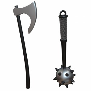 مدل سه بعدی سلاح تبر و گرز جنگی