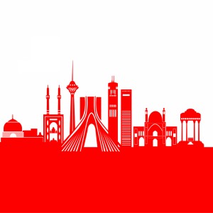 لایه باز وکتور psd بناهای ایران در یک قاب با کیفیت