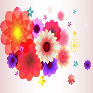 طرح لایه باز پس زمینه انتزاعی گل های بهاری