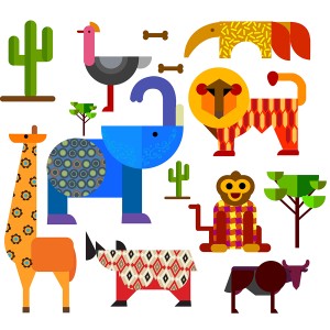 طرح لایه باز حیوانات هنذسی شیر