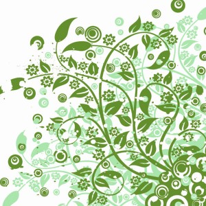 طرح لایه باز گل های اسلیمی سبز رنگ