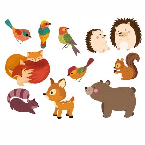 طرح لایه باز کاراکتر حیوانات جنگلی و وحشی