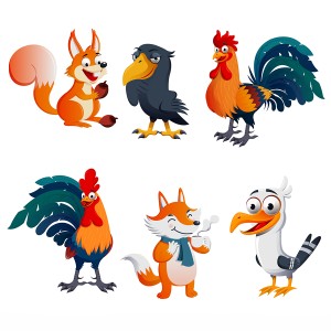 طرح لایه باز کاراکتر حیوانات جنگلی فانتزی