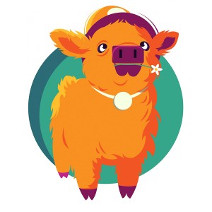 طرح لایه باز کاراکتر گاو با کیفیت بالا