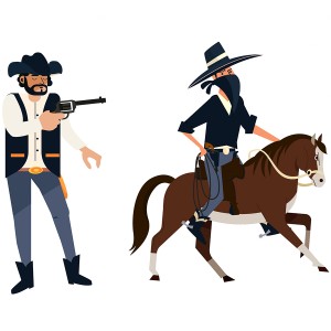 طرح لایه باز کاراکتر کلانتر و دزد و یا دزد و پلیس