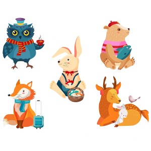 طرح لایه باز آیکون های حیوانات وشخصیت های کارتونی