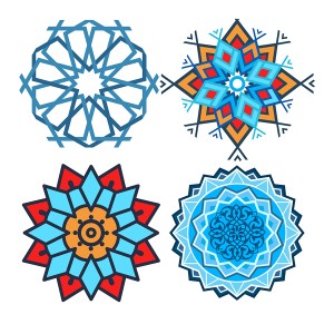 طرح لایه باز الگو و اشکال اسلیمی توهم هندسی متقارن