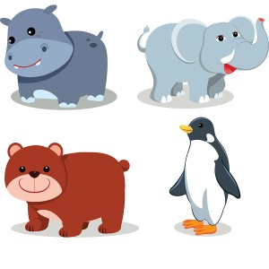 طرح لایه باز حیوانات فانتزی وکتور