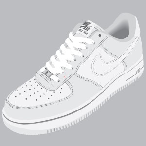 طرح لایه باز کفش کتونی سفید رنگ