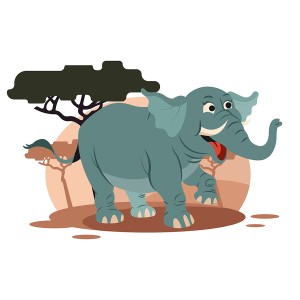 طرح لایه باز کاراکتر فیل