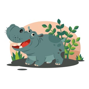 طرح لایه باز کاراکتر اسب آبی