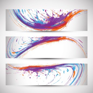طرح لایه باز مجموعه هدر های رنگی