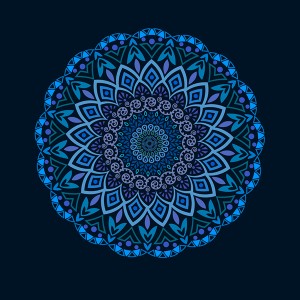 طرح لایه باز ماندالای اسلیمی آبی