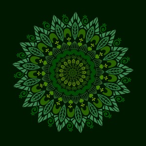 طرح لایه باز ماندالای اسلیمی سبز