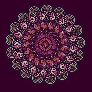 طرح لایه باز ماندالای اسلیمی سفید