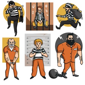 طرح لایه باز کاراکتر های زندانی و دزد