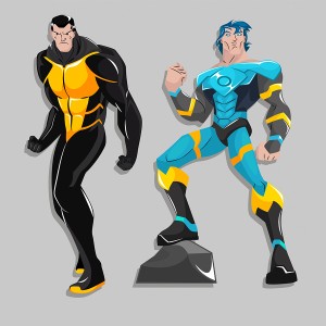 طرح لایه باز کاراکتر کارتونی مرد آهنی