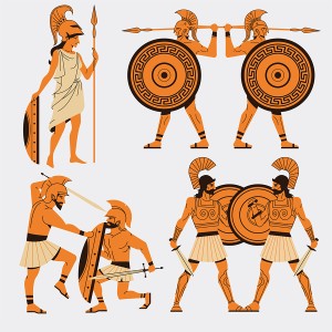 طرح لایه باز انواع جنگجوی رومی قدیمی