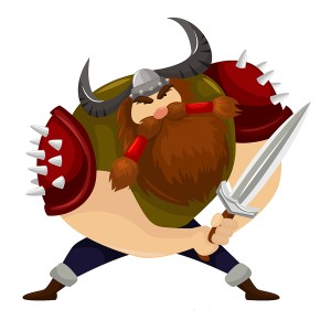 طرح لایه باز کاراکتر مبارز قدیمی شمشیر به دست