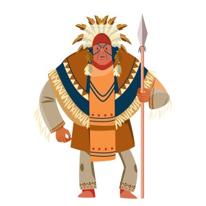 طرح لایه باز جنگجوی قدیمی سرخ پوست