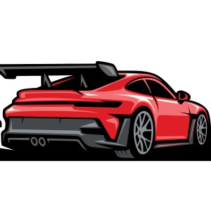 طرح لایه باز ماشین قرمز رنگ با کیفیت