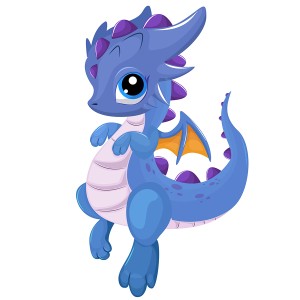 طرح لایه باز کاراکتر اژدهای فانتزی آبی