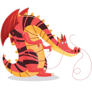 طرح لایه باز کاراکتر اژدهای فانتزی