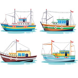 طرح لایه باز انواع کشتی قدیمی باری