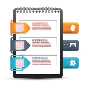 طرح لایه باز اینفوگرافیک دفترچه یادداشت