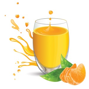 طرح لایه باز و وکتور پرتقال و لیوان آب پرتقال