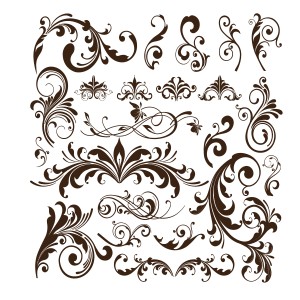 طرح لایه باز و وکتور گل و بوته های های اسلیمی