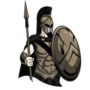 طرح لایه باز و وکتور جنگجوی قدیمی همراه با نیزه