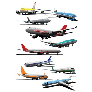 طرح لایه باز و وکتور انواع هواپیمای مسافر بری