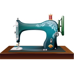 طرح لایه باز و وکتور چرخ خیاطی قدیمی کلاسیک