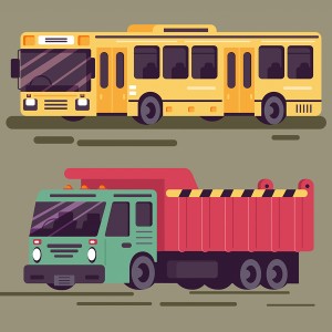 طرح لایه باز کامیون و اتوبوس مسافربری