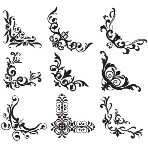 طرح لایه باز گل های اسلیمی گوشه