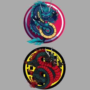 طرح لایه باز اژدها نماد کشور چین