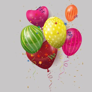 طرح لایه باز بادکنک های رنگی تولد