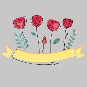 طرح لایه باز مجموعه گل های رز نقاشی شده