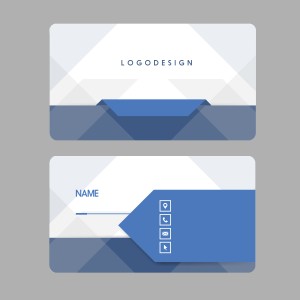 طرح لایه باز کارت ویزیت شرکتی آبی رنگ