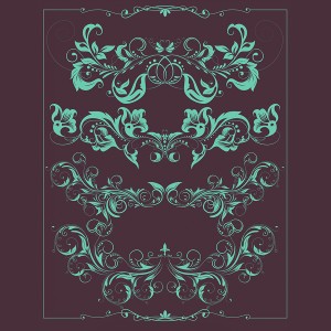 طرح لایه باز گل های و بوته های اسلیمی متفاوت